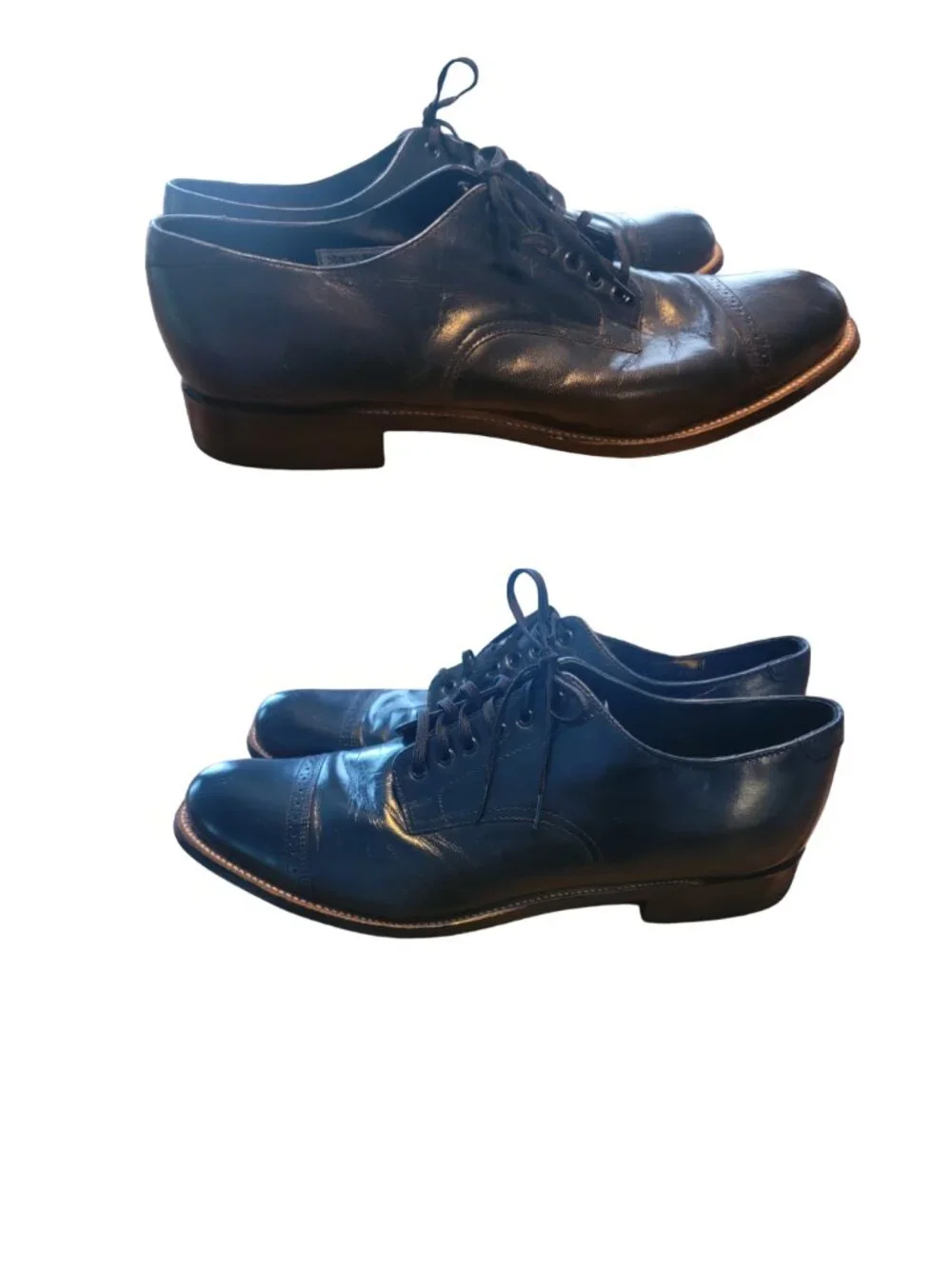 Stacy Adams Black Leather Lace Up Dress Cap Toe Oxford Shoes